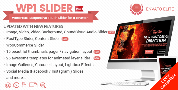 WP1 Slider Pro - WordPress Responsive Touch Slider for a Layman