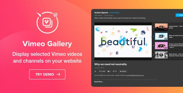 Vimeo Gallery - WordPress Vimeo plugin V1.1.1