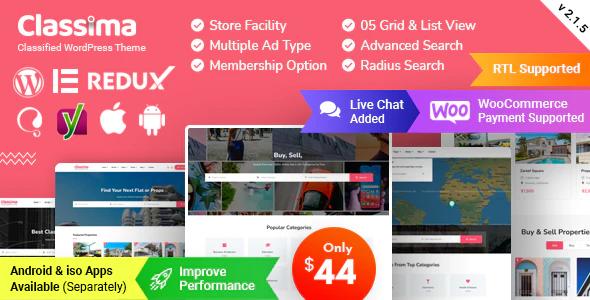 Classima Theme – Classified Ads WordPress Theme