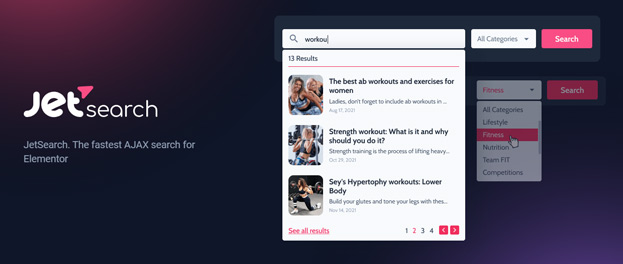 JetSearch For Elementor - The fastest AJAX search for Elementor