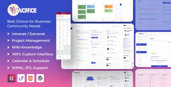 Woffice Theme - Intranet/Extranet & Project Management WordPress Theme