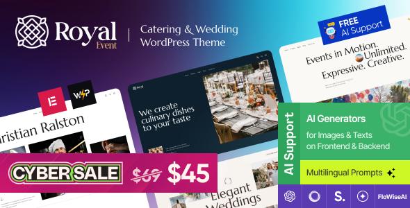 Royal Event | Catering & Wedding Chef Wordpress Theme